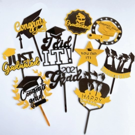 Cake Topper Acrylic You Did It Congrats Grad Cake Topper for Graduations College Celebrate Party Cake Decorations
